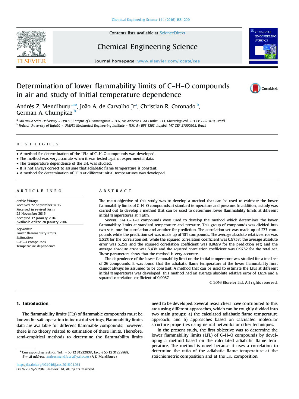 Determination of lower flammability limits of C-H-O compounds in air and study of initial temperature dependence