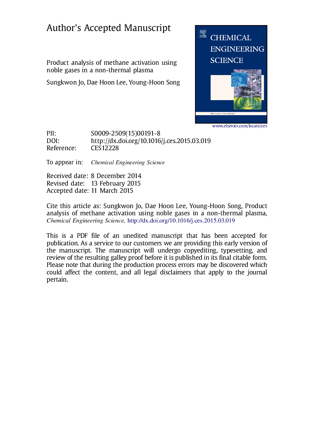 Product analysis of methane activation using noble gases in a non-thermal plasma