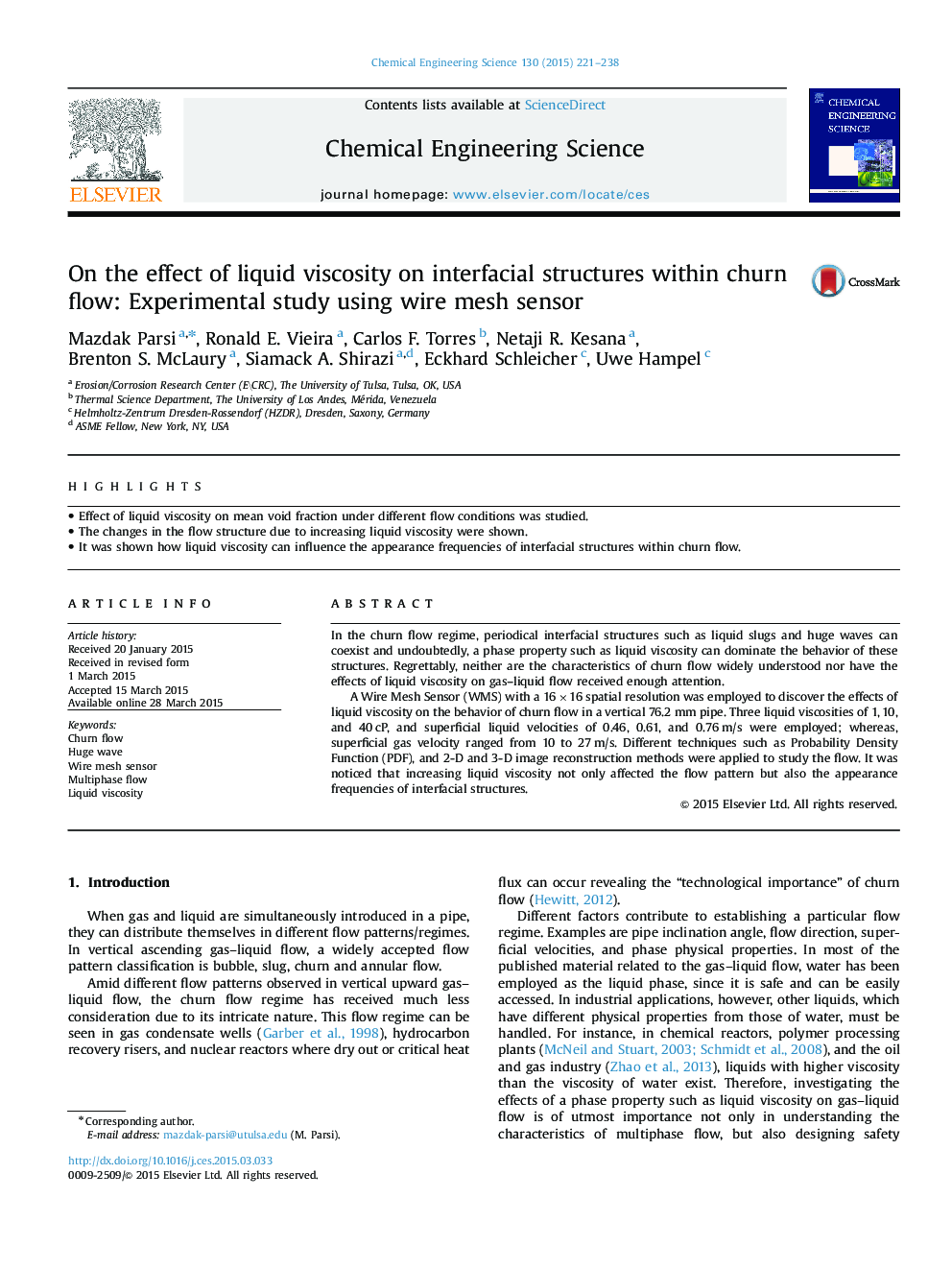 On the effect of liquid viscosity on interfacial structures within churn flow: Experimental study using wire mesh sensor