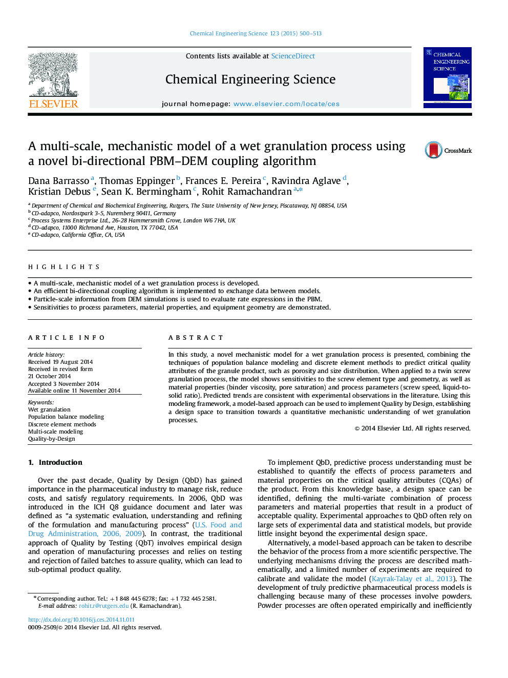 A multi-scale, mechanistic model of a wet granulation process using a novel bi-directional PBM-DEM coupling algorithm