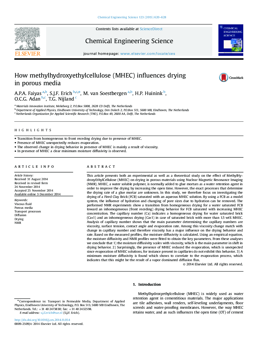 How methylhydroxyethylcellulose (MHEC) influences drying in porous media