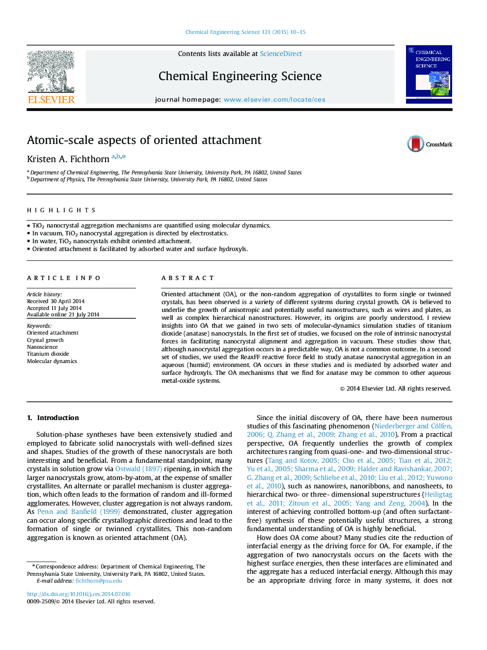 Atomic-scale aspects of oriented attachment