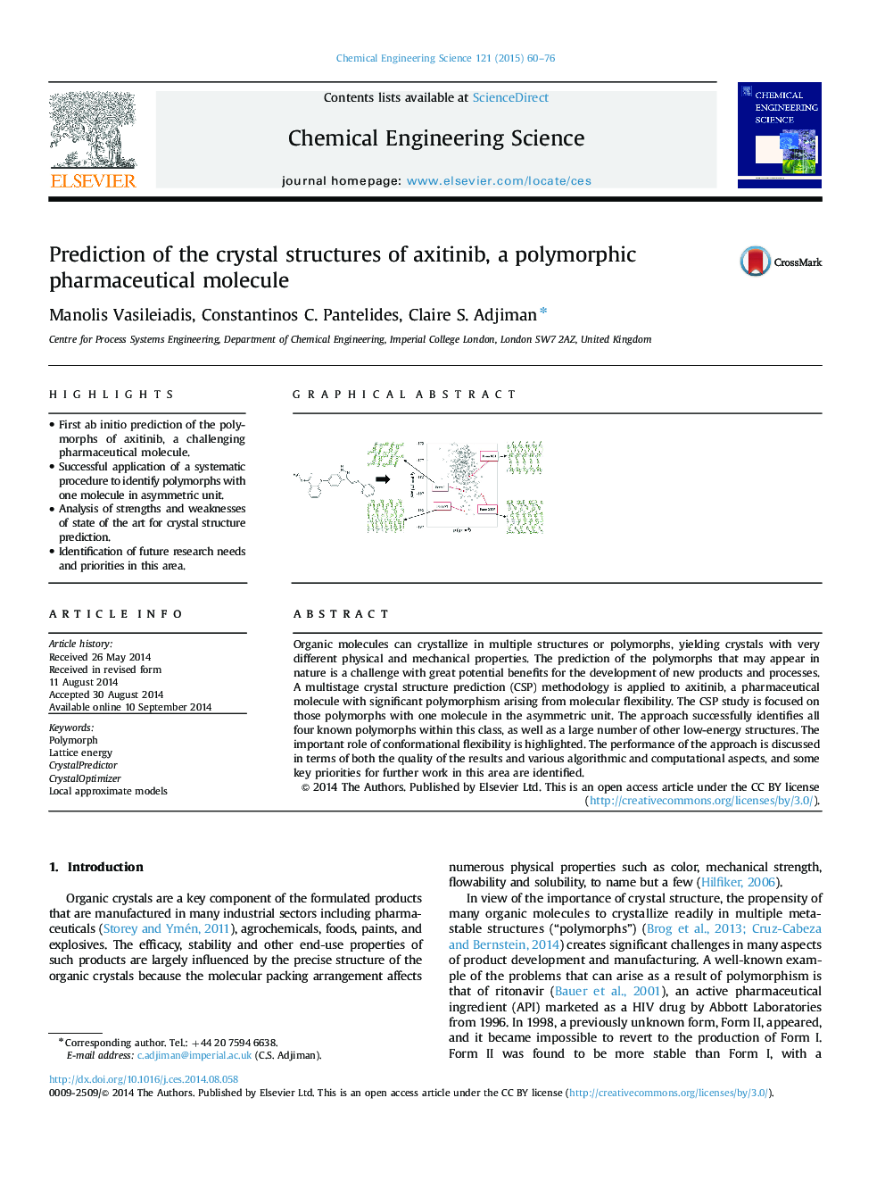 Prediction of the crystal structures of axitinib, a polymorphic pharmaceutical molecule