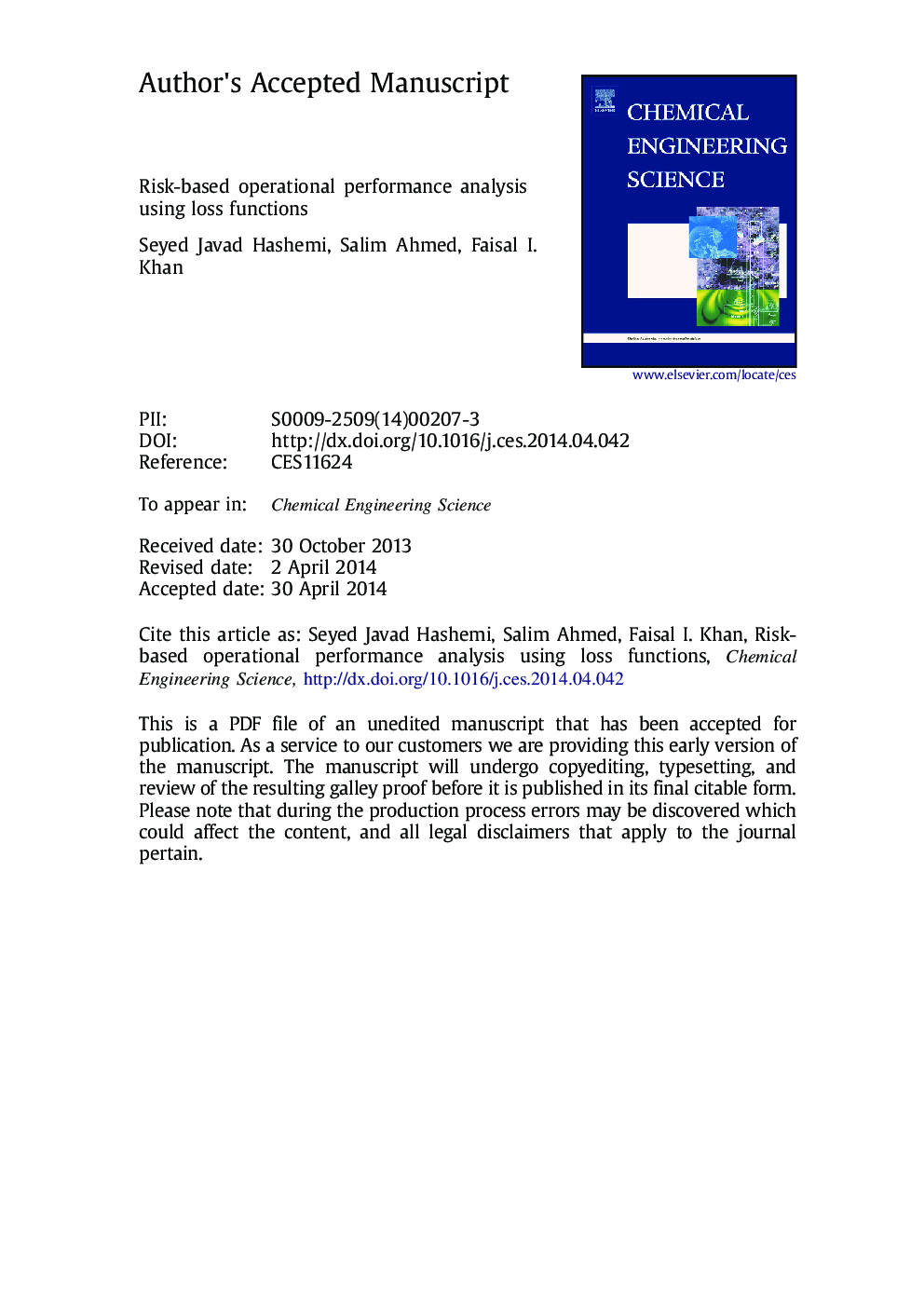 Risk-based operational performance analysis using loss functions