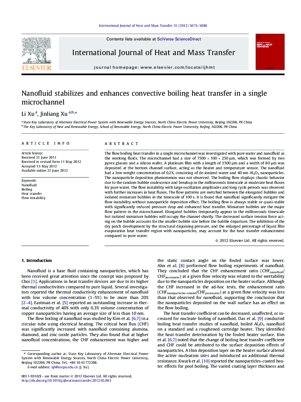 Nanofluid stabilizes and enhances convective boiling heat transfer in a single microchannel