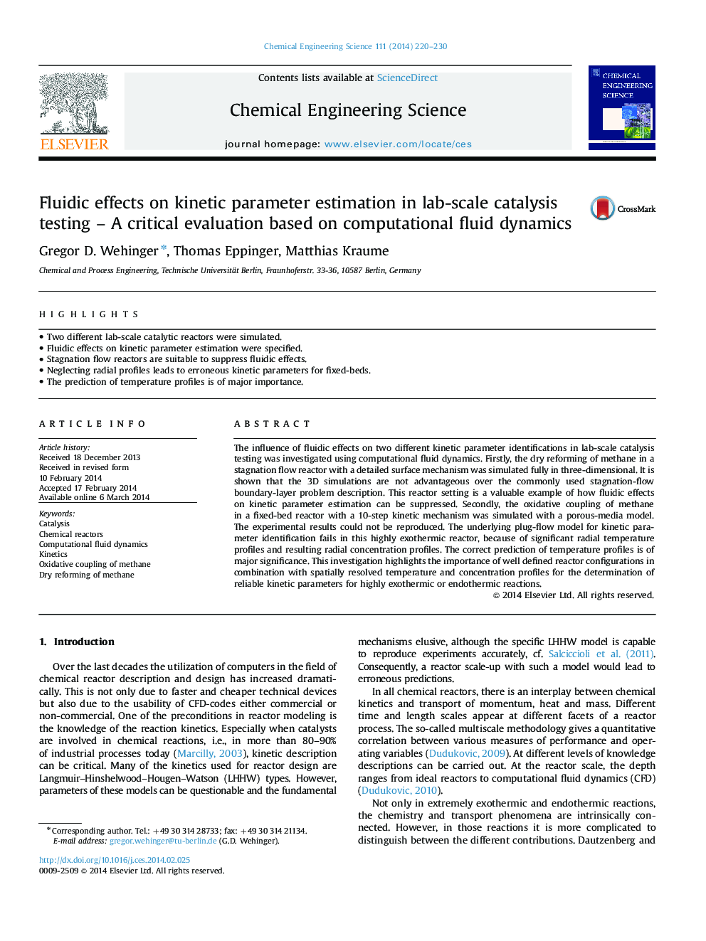 Fluidic effects on kinetic parameter estimation in lab-scale catalysis testing - A critical evaluation based on computational fluid dynamics