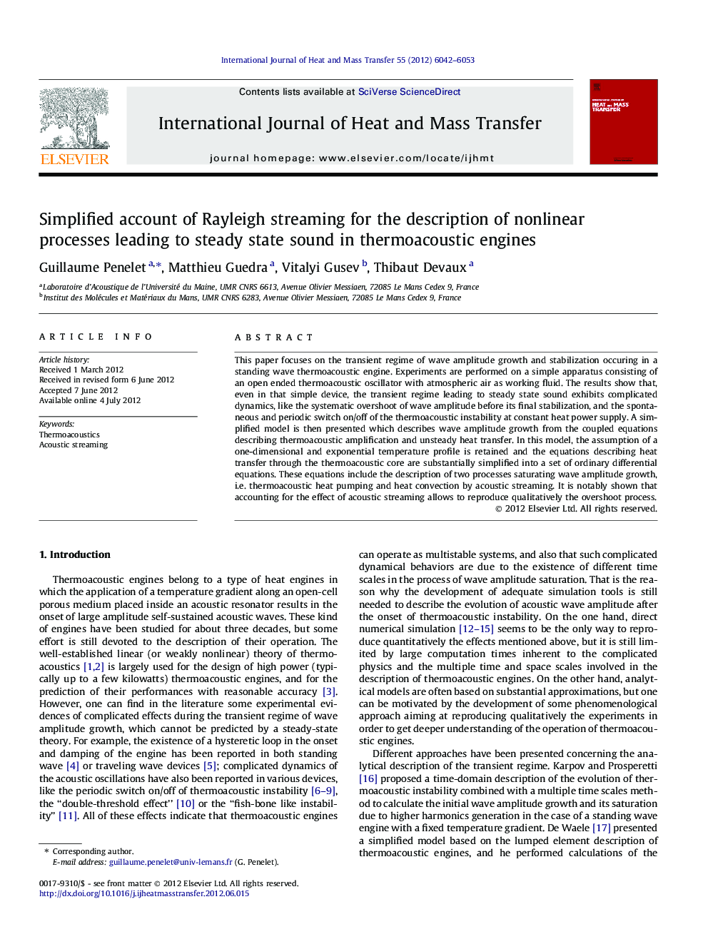 Simplified account of Rayleigh streaming for the description of nonlinear processes leading to steady state sound in thermoacoustic engines