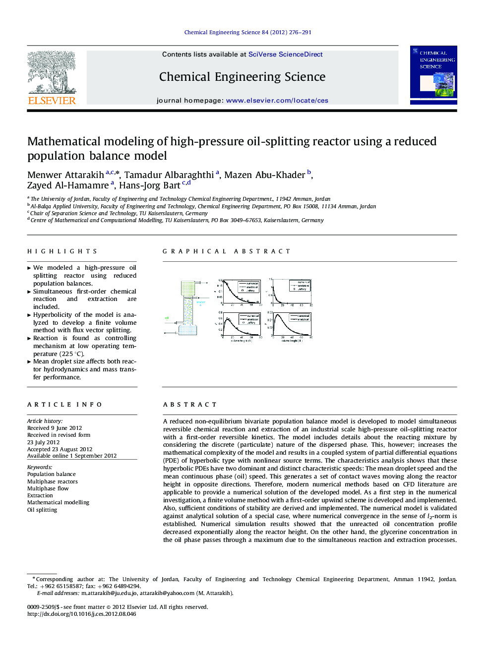 Mathematical modeling of high-pressure oil-splitting reactor using a reduced population balance model