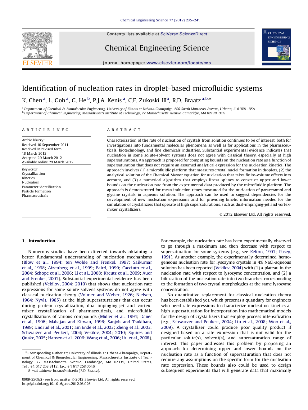 Identification of nucleation rates in droplet-based microfluidic systems