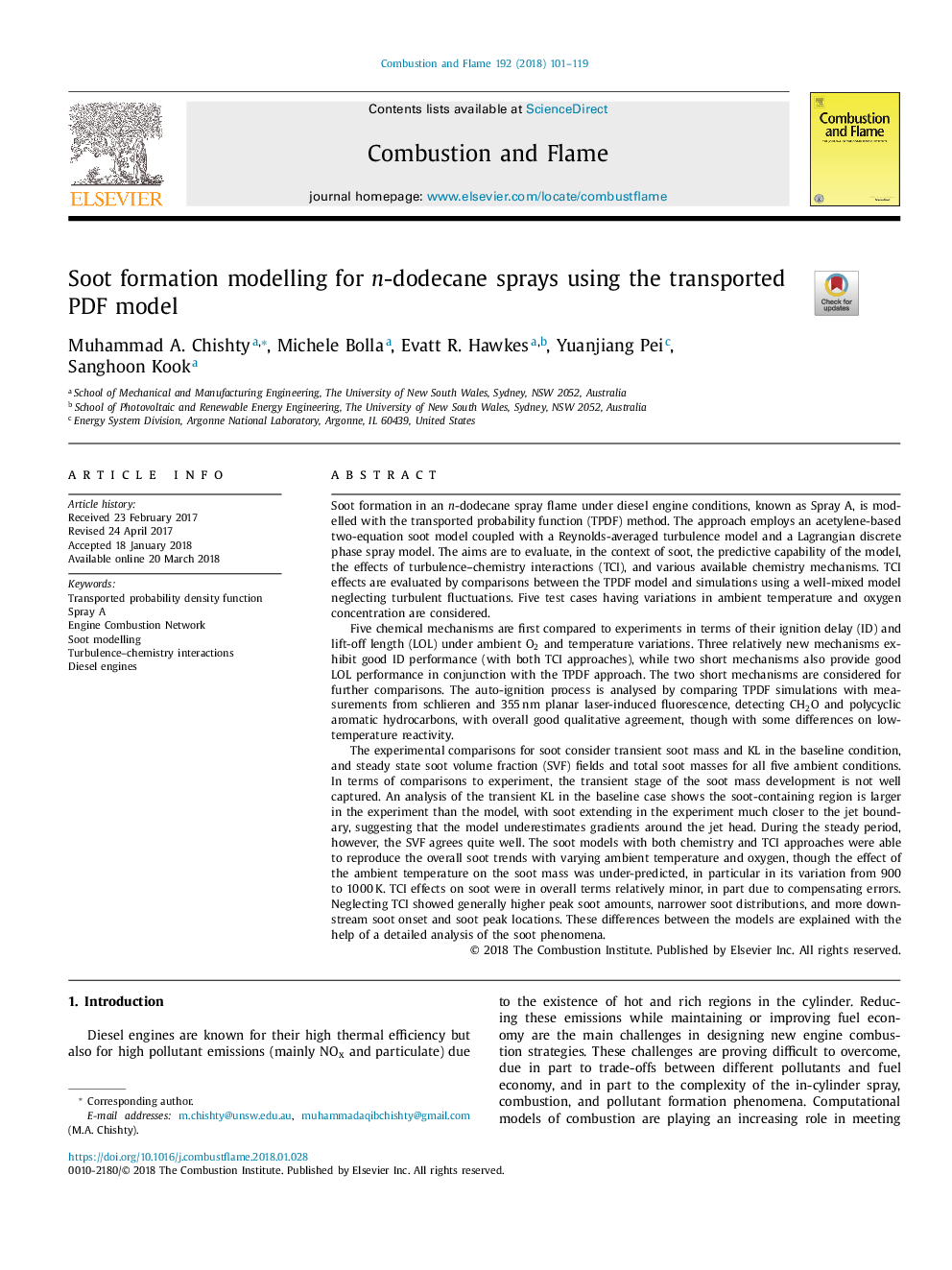 Soot formation modelling for n-dodecane sprays using the transported PDF model