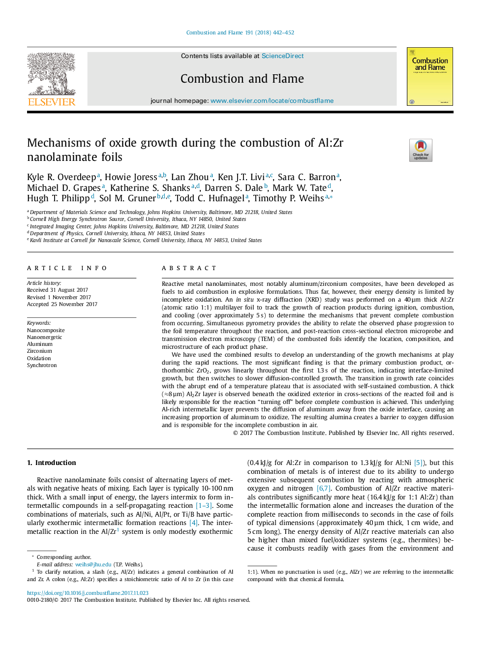 Mechanisms of oxide growth during the combustion of Al:Zr nanolaminate foils