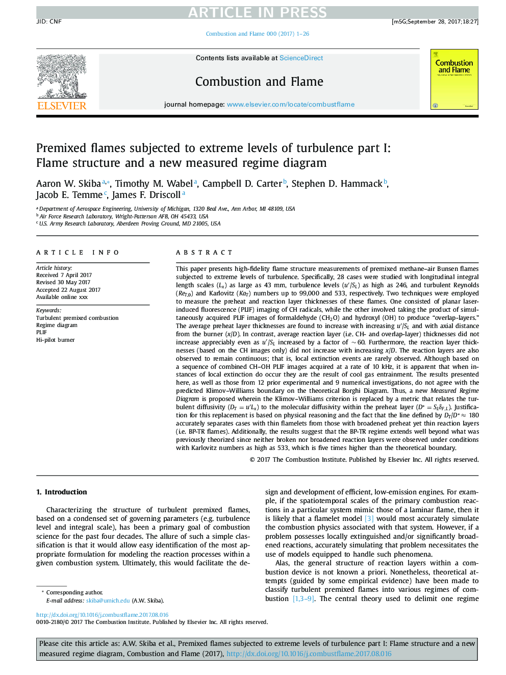 Premixed flames subjected to extreme levels of turbulence part I: Flame structure and a new measured regime diagram