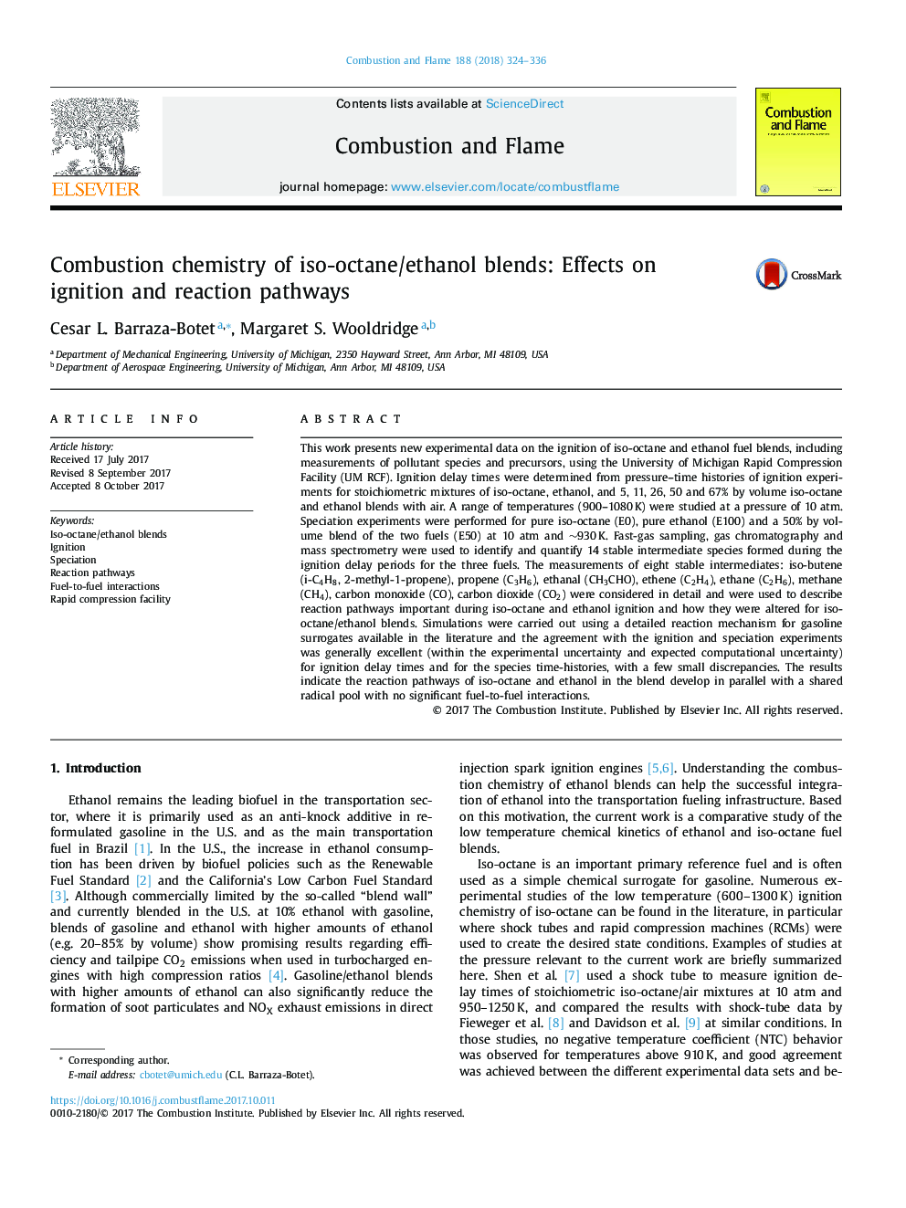 Combustion chemistry of iso-octane/ethanol blends: Effects on ignition and reaction pathways