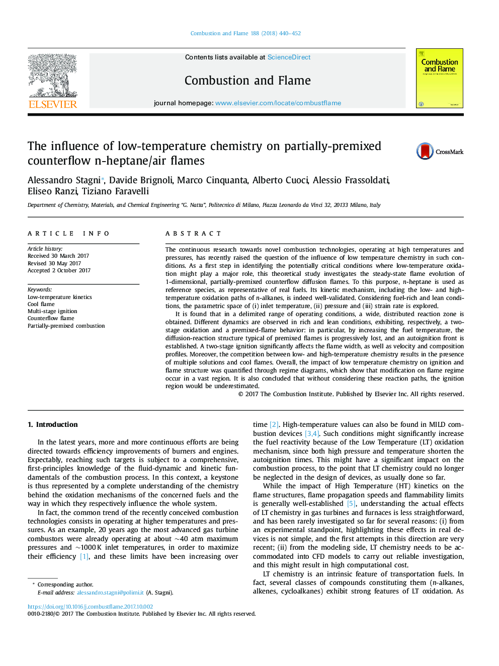 The influence of low-temperature chemistry on partially-premixed counterflow n-heptane/air flames