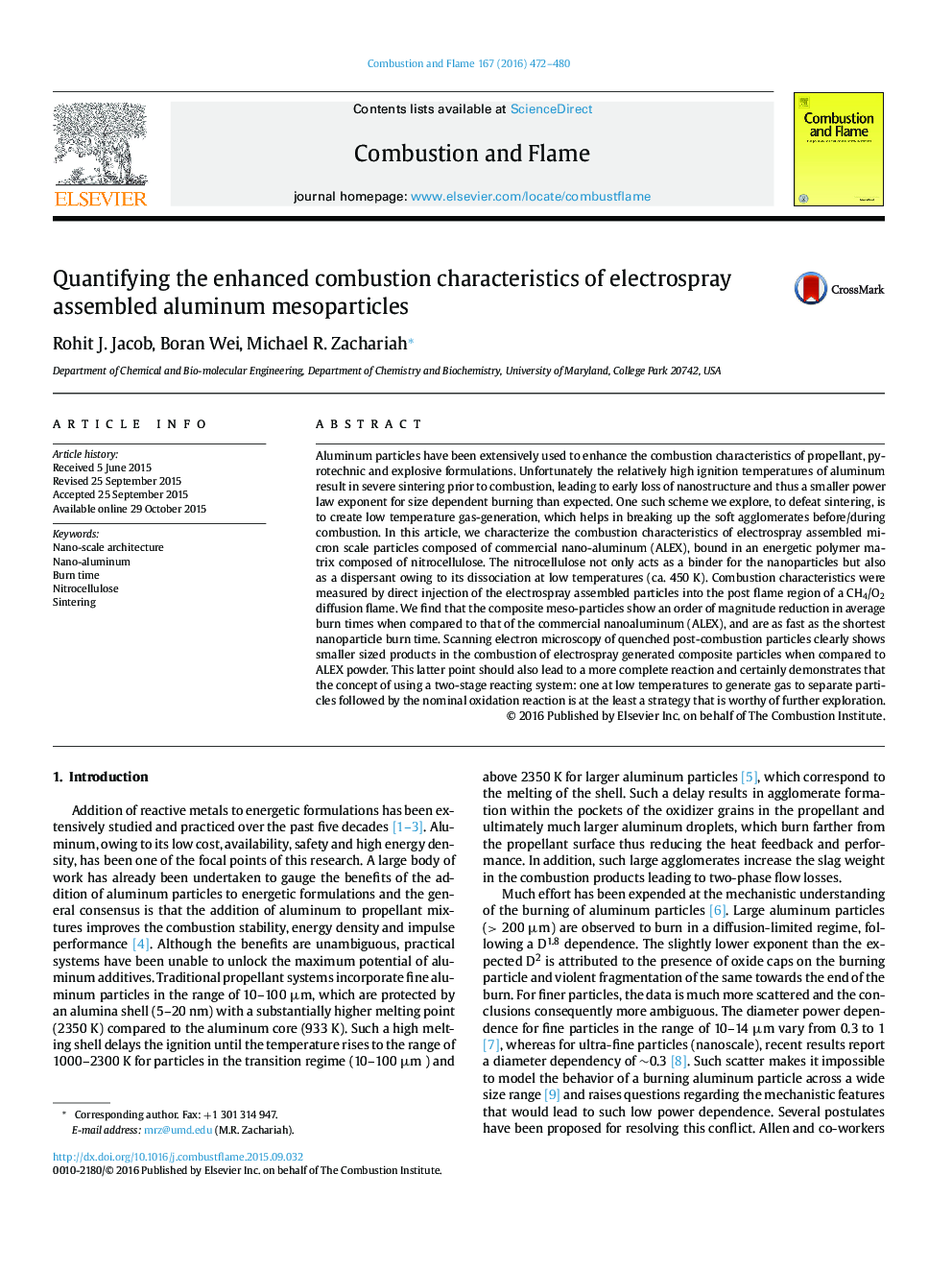 Quantifying the enhanced combustion characteristics of electrospray assembled aluminum mesoparticles