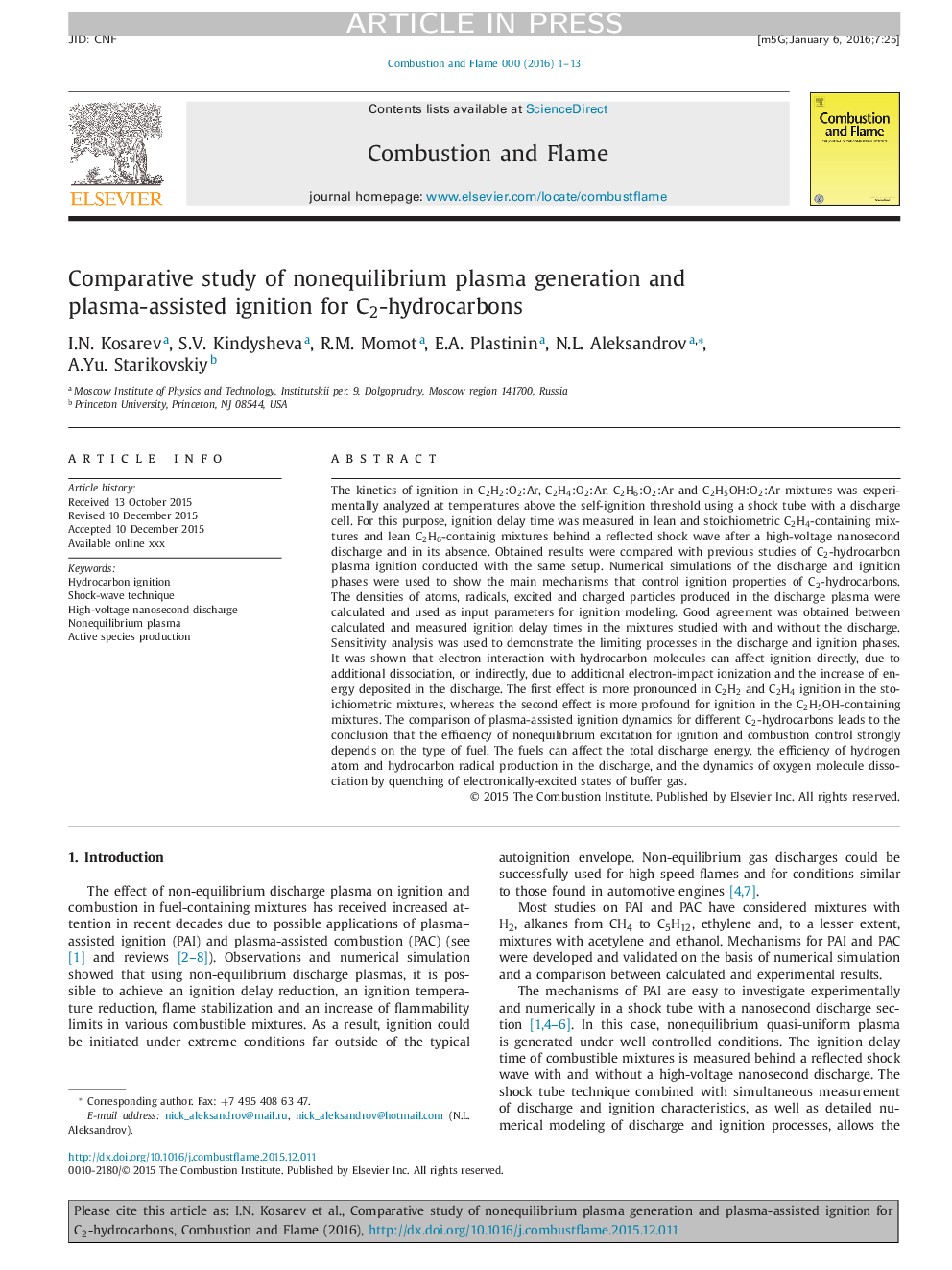 Comparative study of nonequilibrium plasma generation and plasma-assisted ignition for C2-hydrocarbons