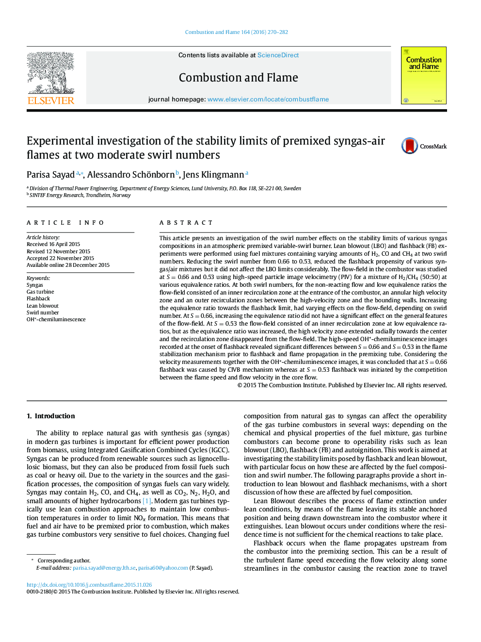 Experimental investigation of the stability limits of premixed syngas-air flames at two moderate swirl numbers