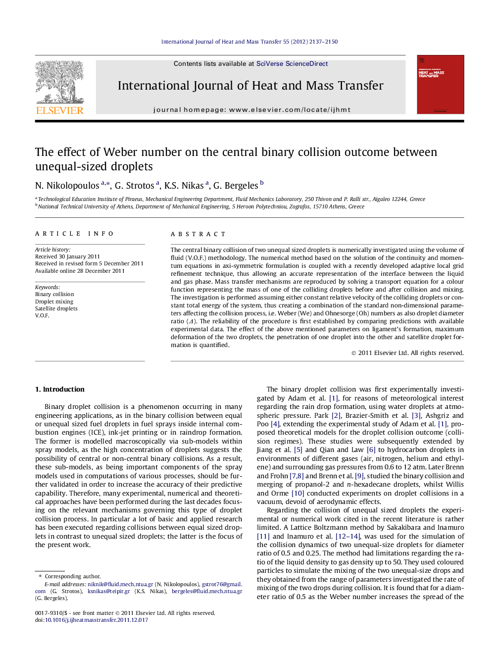 The effect of Weber number on the central binary collision outcome between unequal-sized droplets