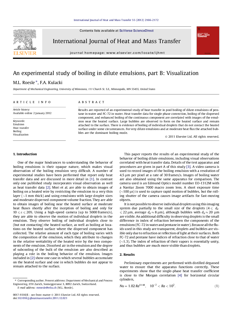 An experimental study of boiling in dilute emulsions, part B: Visualization