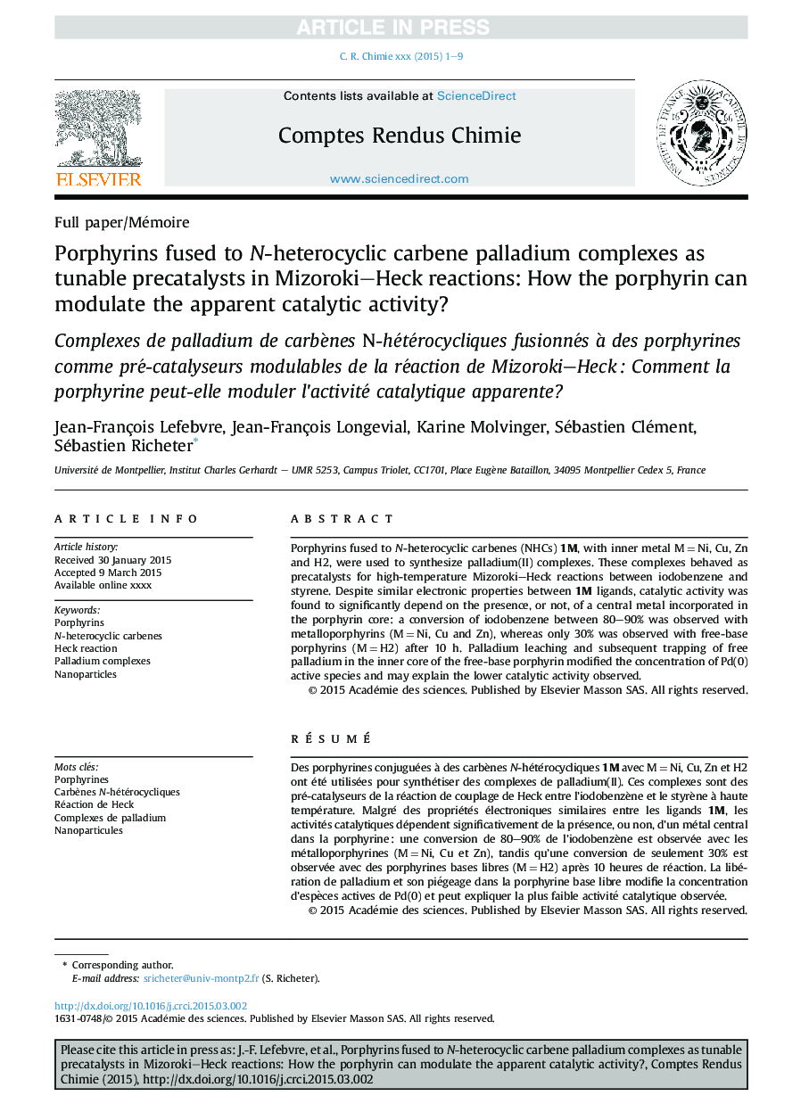 Porphyrins fused to N-heterocyclic carbene palladium complexes as tunable precatalysts in Mizoroki-Heck reactions: How the porphyrin can modulate the apparent catalytic activity?