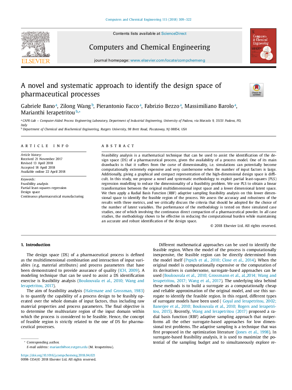 A novel and systematic approach to identify the design space of pharmaceutical processes