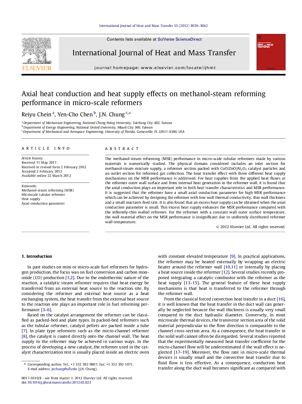 Axial heat conduction and heat supply effects on methanol-steam reforming performance in micro-scale reformers