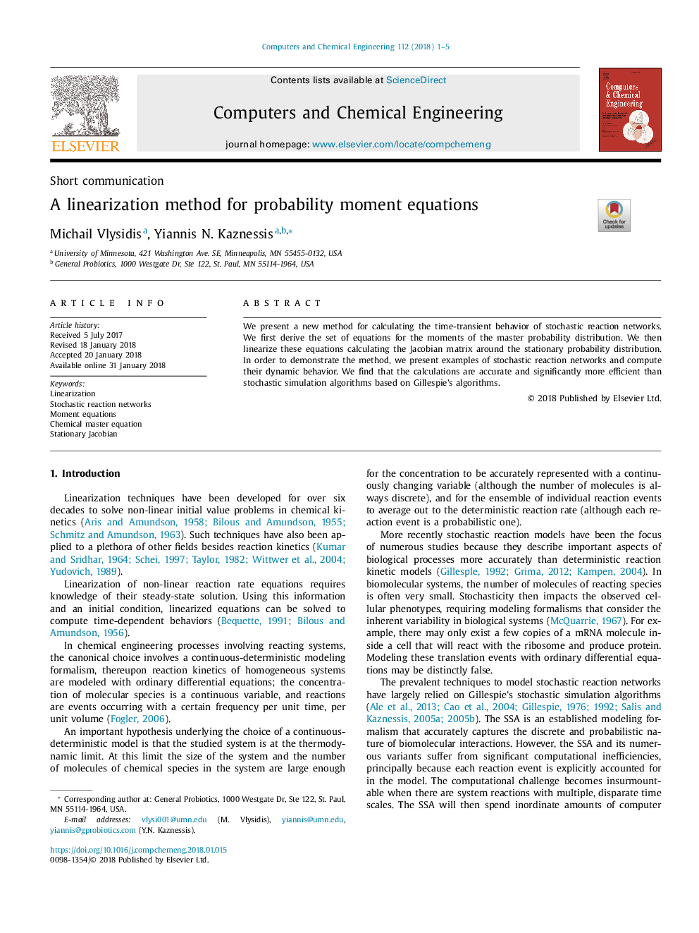 A linearization method for probability moment equations