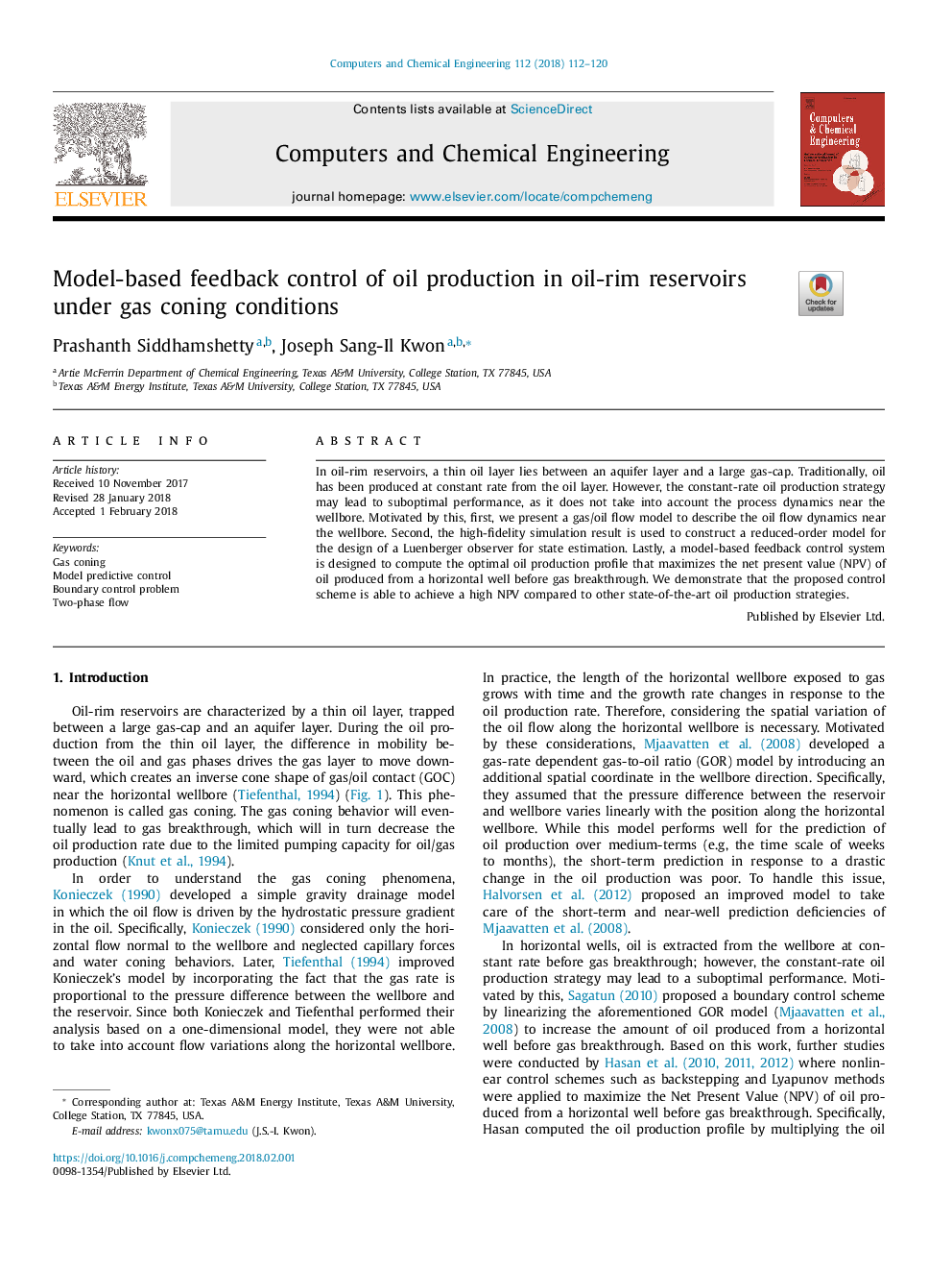 Model-based feedback control of oil production in oil-rim reservoirs under gas coning conditions