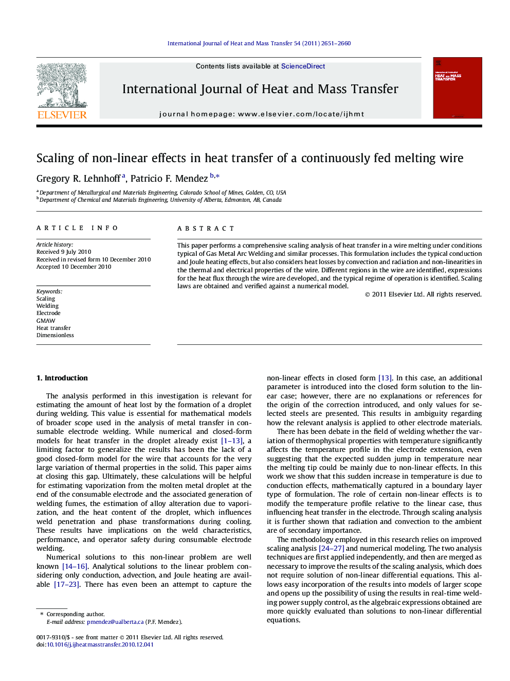 Scaling of non-linear effects in heat transfer of a continuously fed melting wire