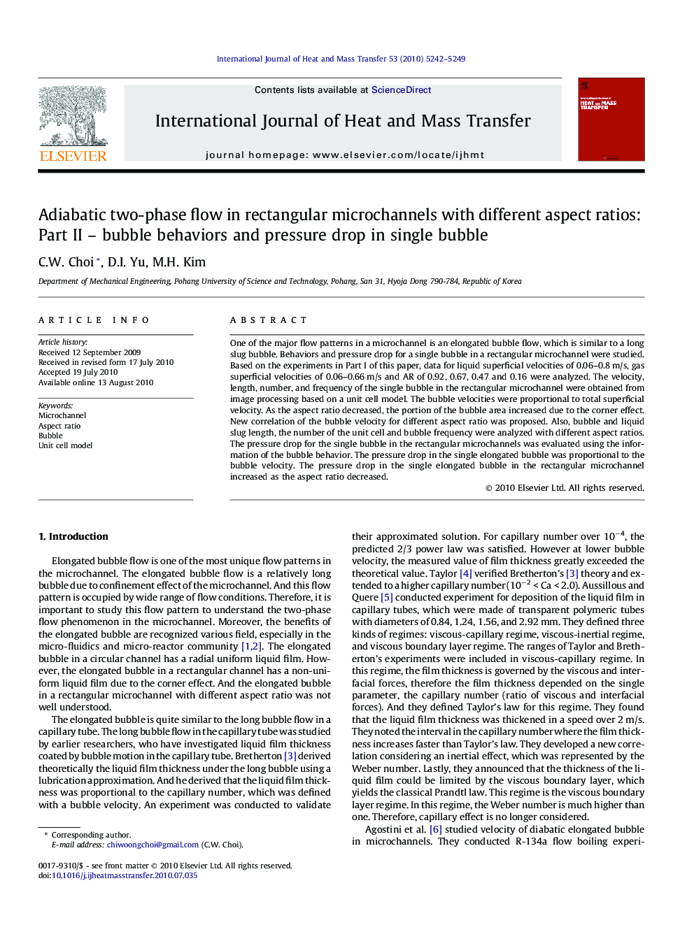 Adiabatic two-phase flow in rectangular microchannels with different aspect ratios: Part II – bubble behaviors and pressure drop in single bubble