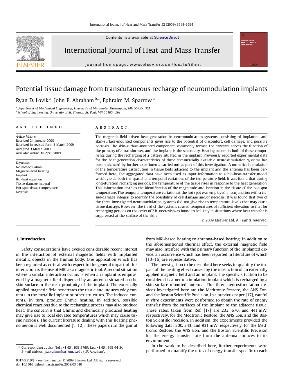 Potential tissue damage from transcutaneous recharge of neuromodulation implants