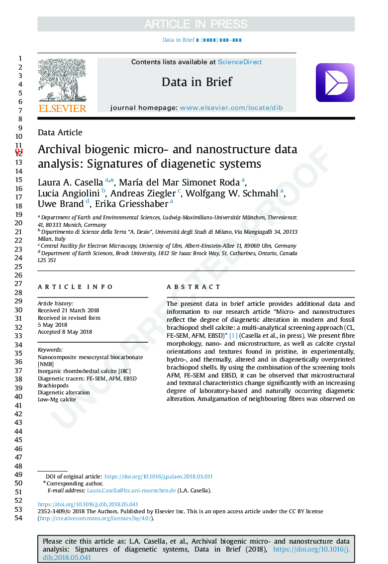 Archival biogenic micro- and nanostructure data analysis: Signatures of diagenetic systems