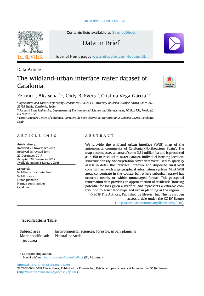 The wildland-urban interface raster dataset of Catalonia