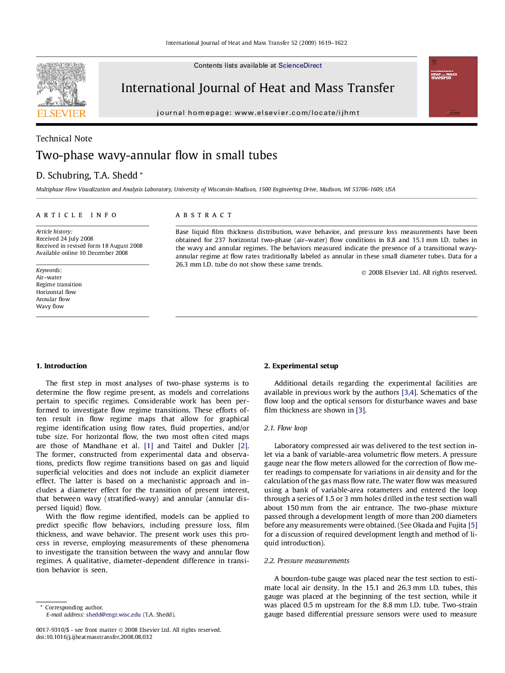 Two-phase wavy-annular flow in small tubes