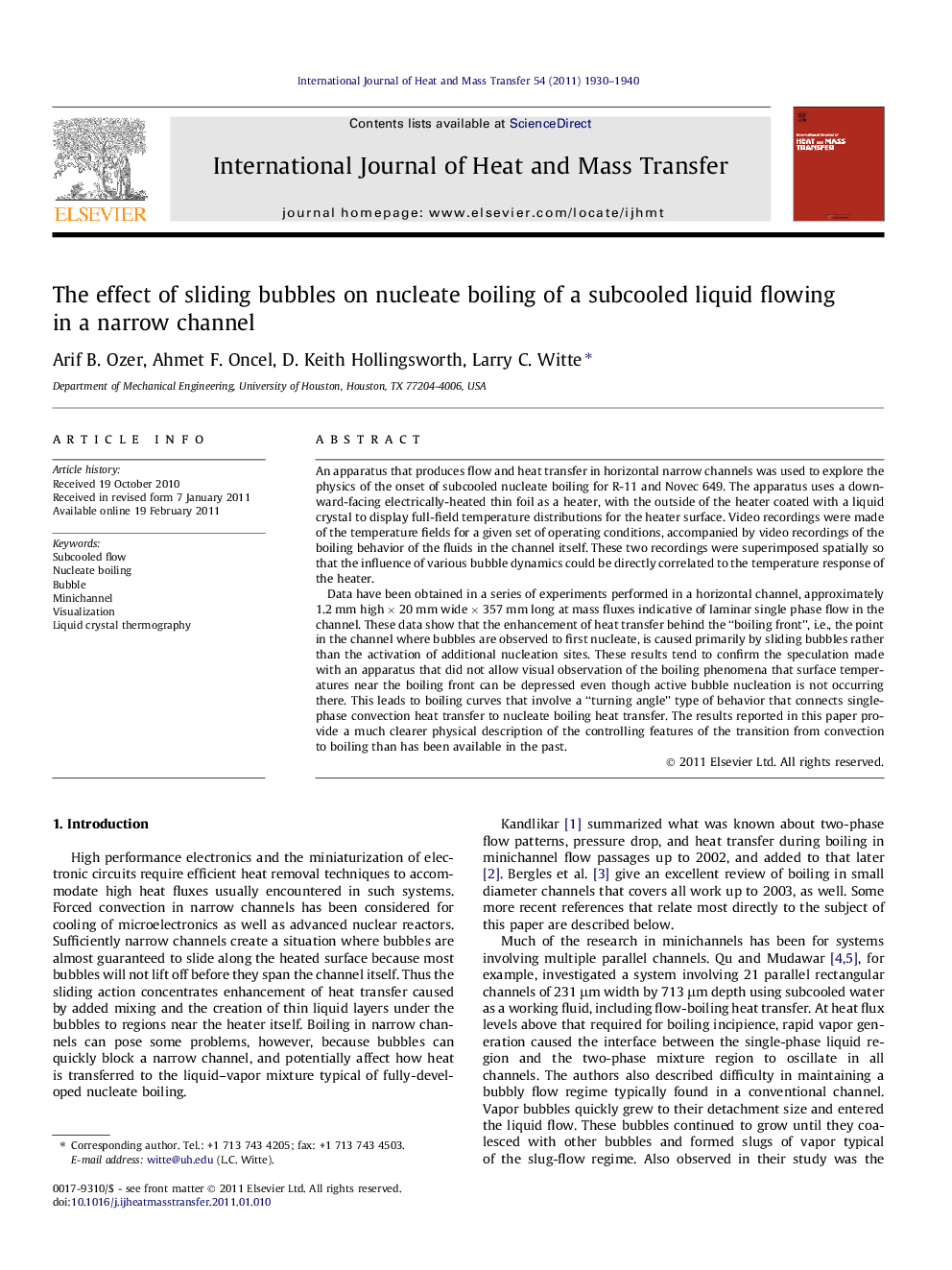 The effect of sliding bubbles on nucleate boiling of a subcooled liquid flowing in a narrow channel