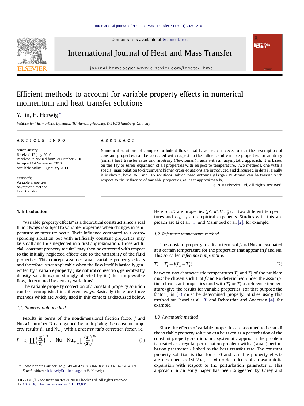 Efficient methods to account for variable property effects in numerical momentum and heat transfer solutions