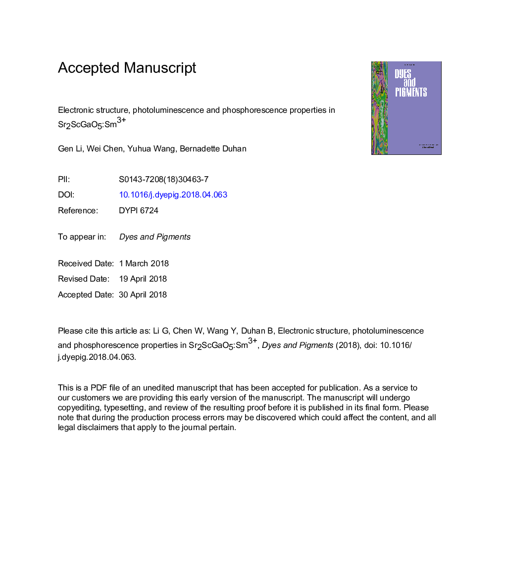 Electronic structure, photoluminescence and phosphorescence properties in Sr2ScGaO5:Sm3+