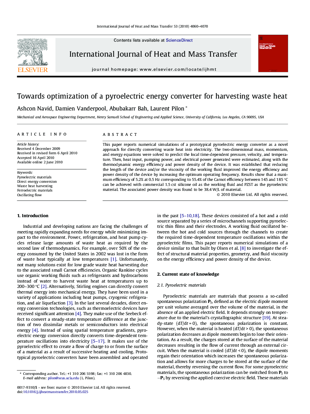 Towards optimization of a pyroelectric energy converter for harvesting waste heat