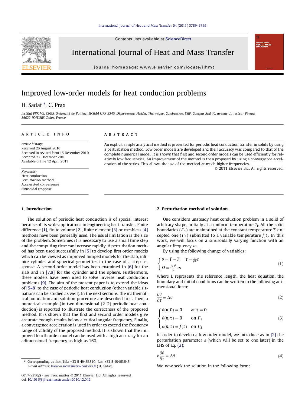 Improved low-order models for heat conduction problems