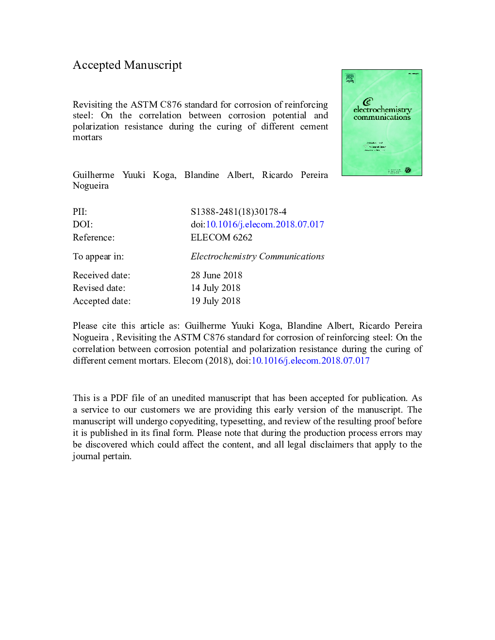 Revisiting the ASTM C876 standard for corrosion of reinforcing steel: On the correlation between corrosion potential and polarization resistance during the curing of different cement mortars