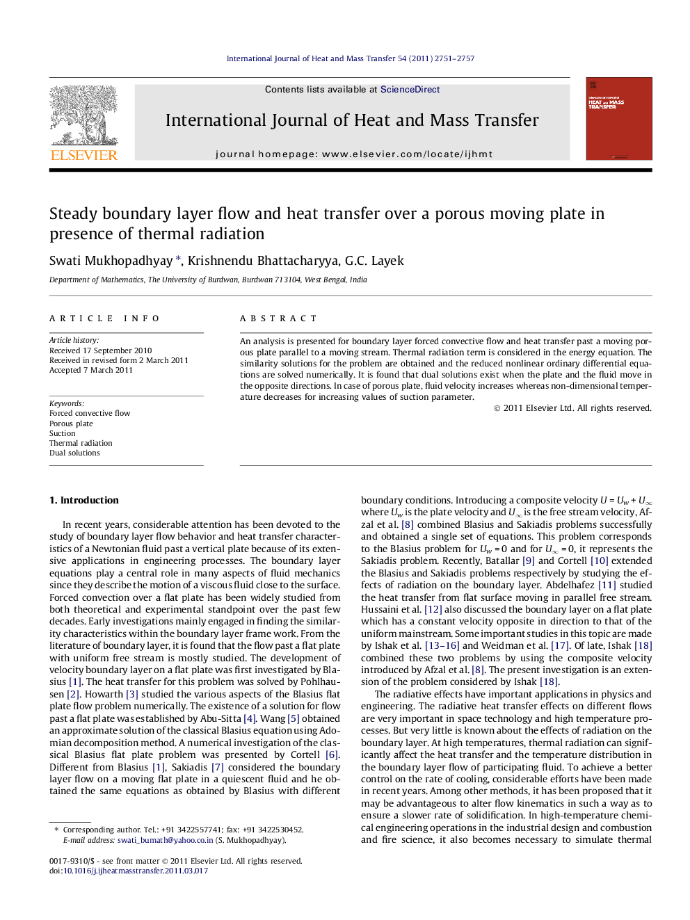 Steady boundary layer flow and heat transfer over a porous moving plate in presence of thermal radiation