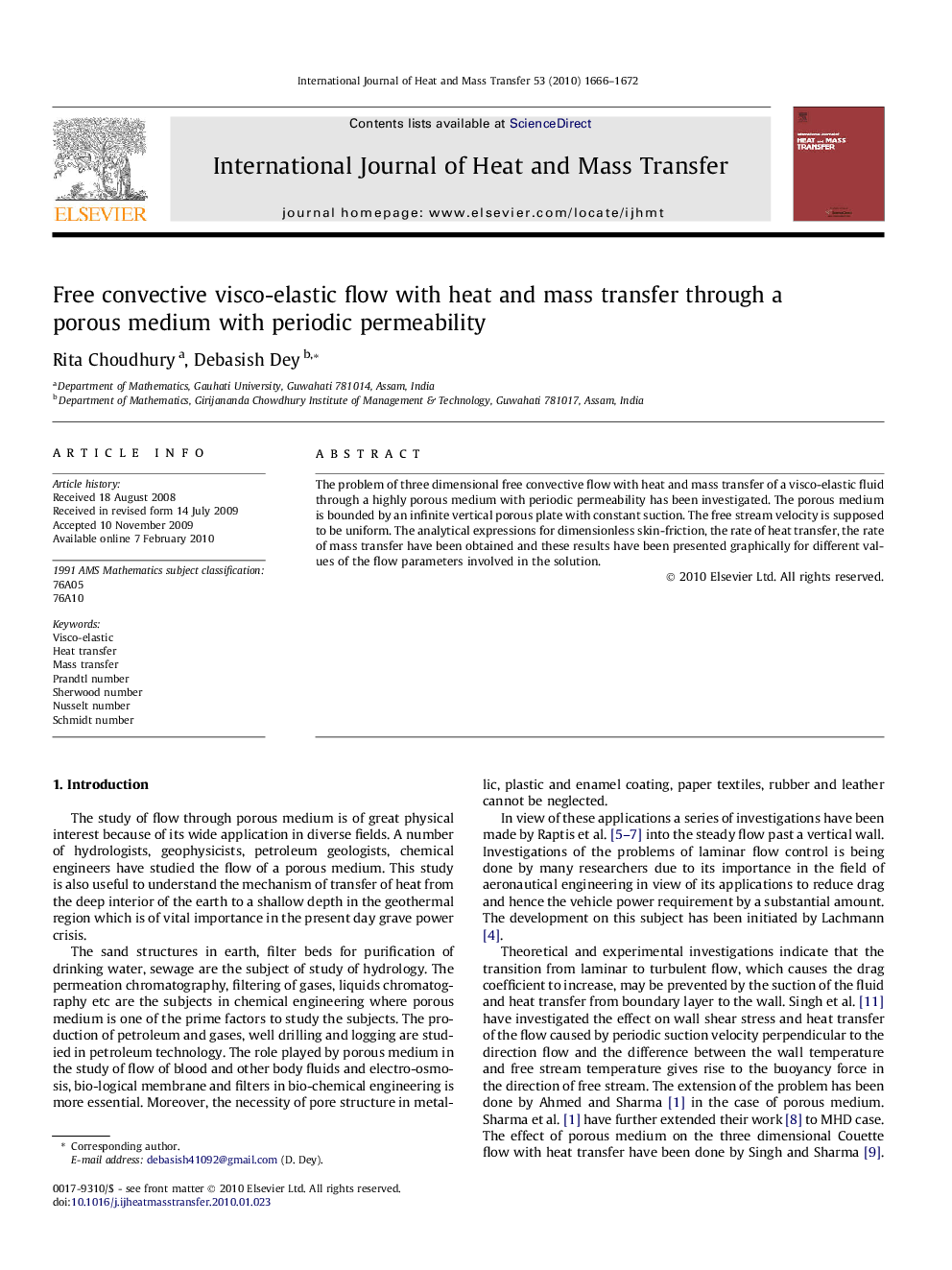 Free convective visco-elastic flow with heat and mass transfer through a porous medium with periodic permeability