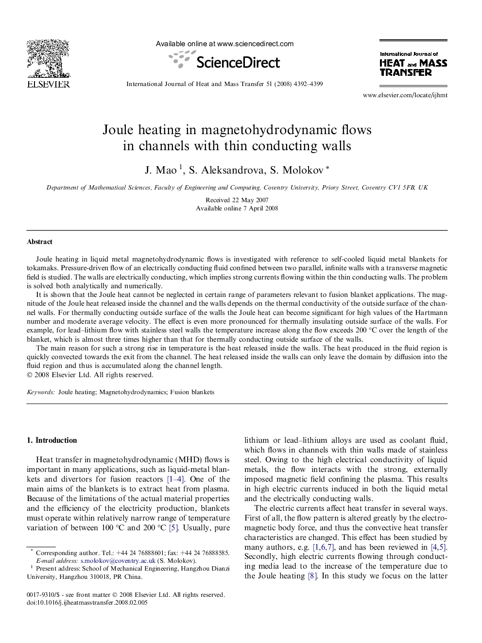 Joule heating in magnetohydrodynamic flows in channels with thin conducting walls