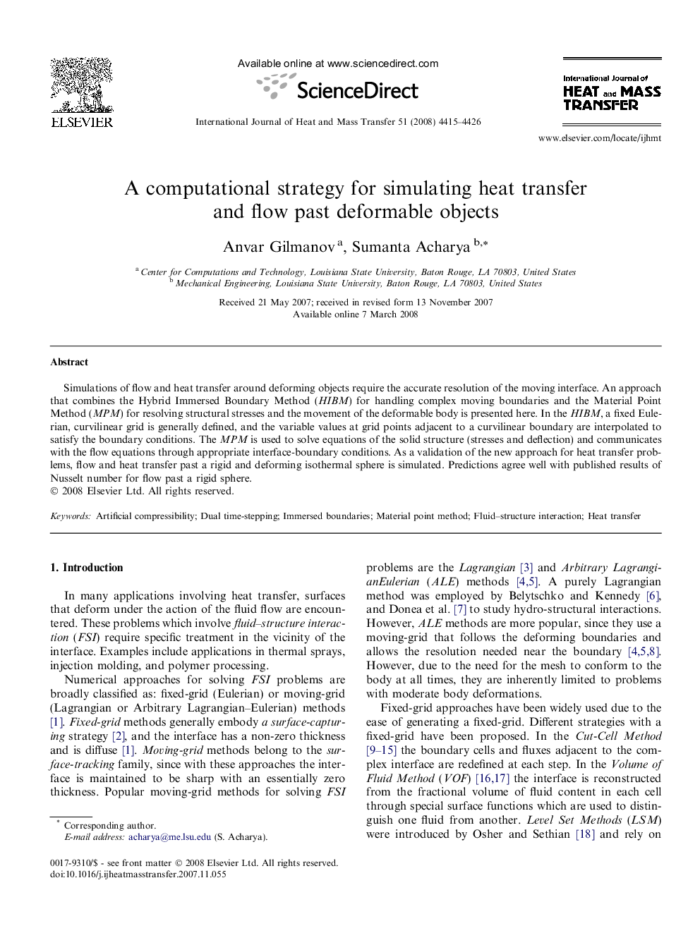 A computational strategy for simulating heat transfer and flow past deformable objects