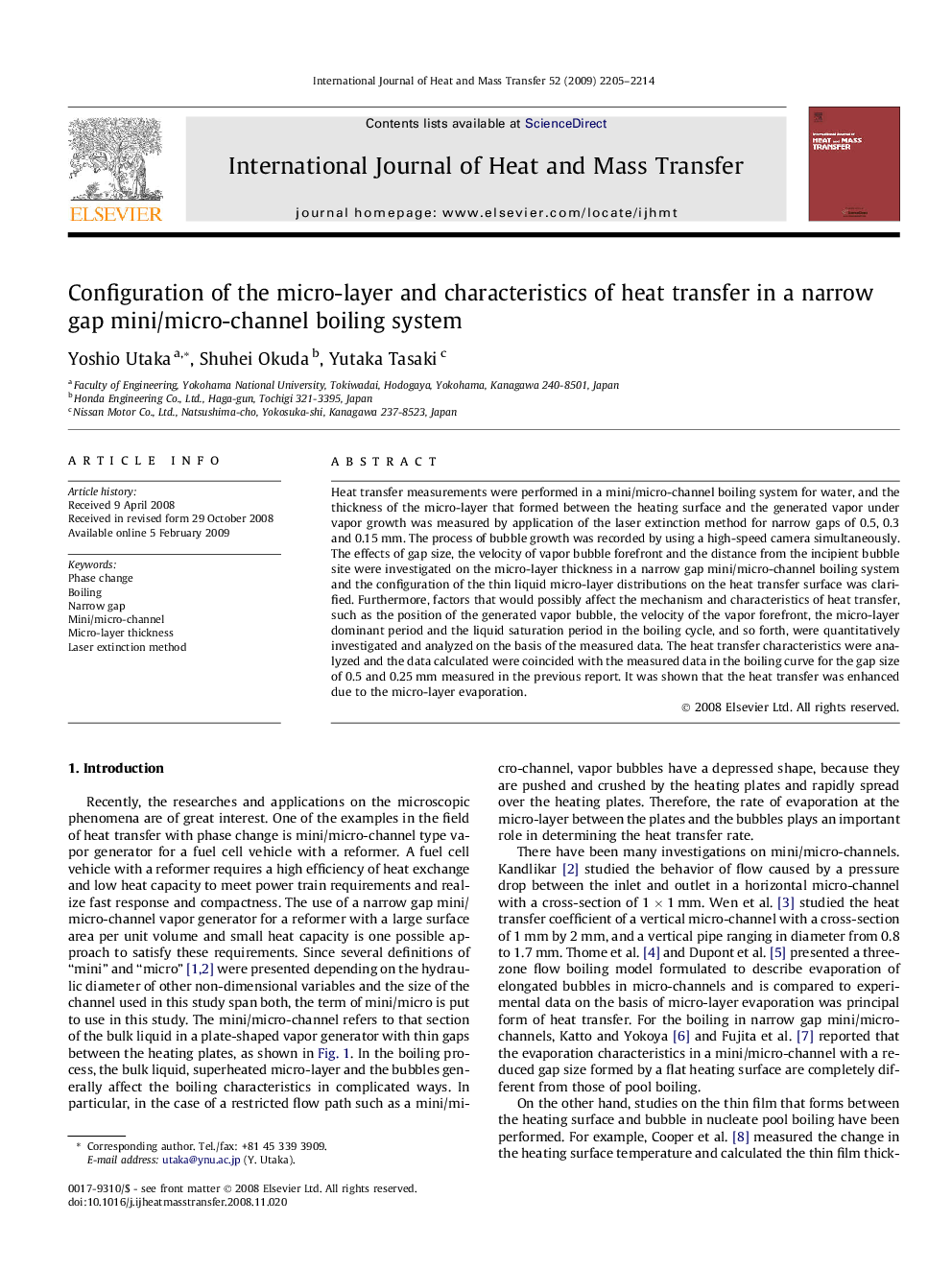 Configuration of the micro-layer and characteristics of heat transfer in a narrow gap mini/micro-channel boiling system