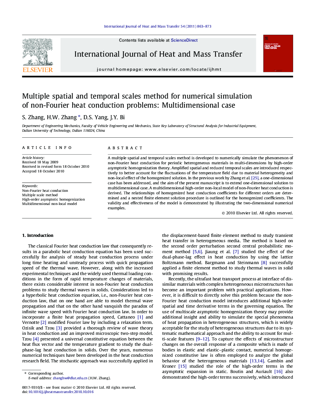 Multiple spatial and temporal scales method for numerical simulation of non-Fourier heat conduction problems: Multidimensional case
