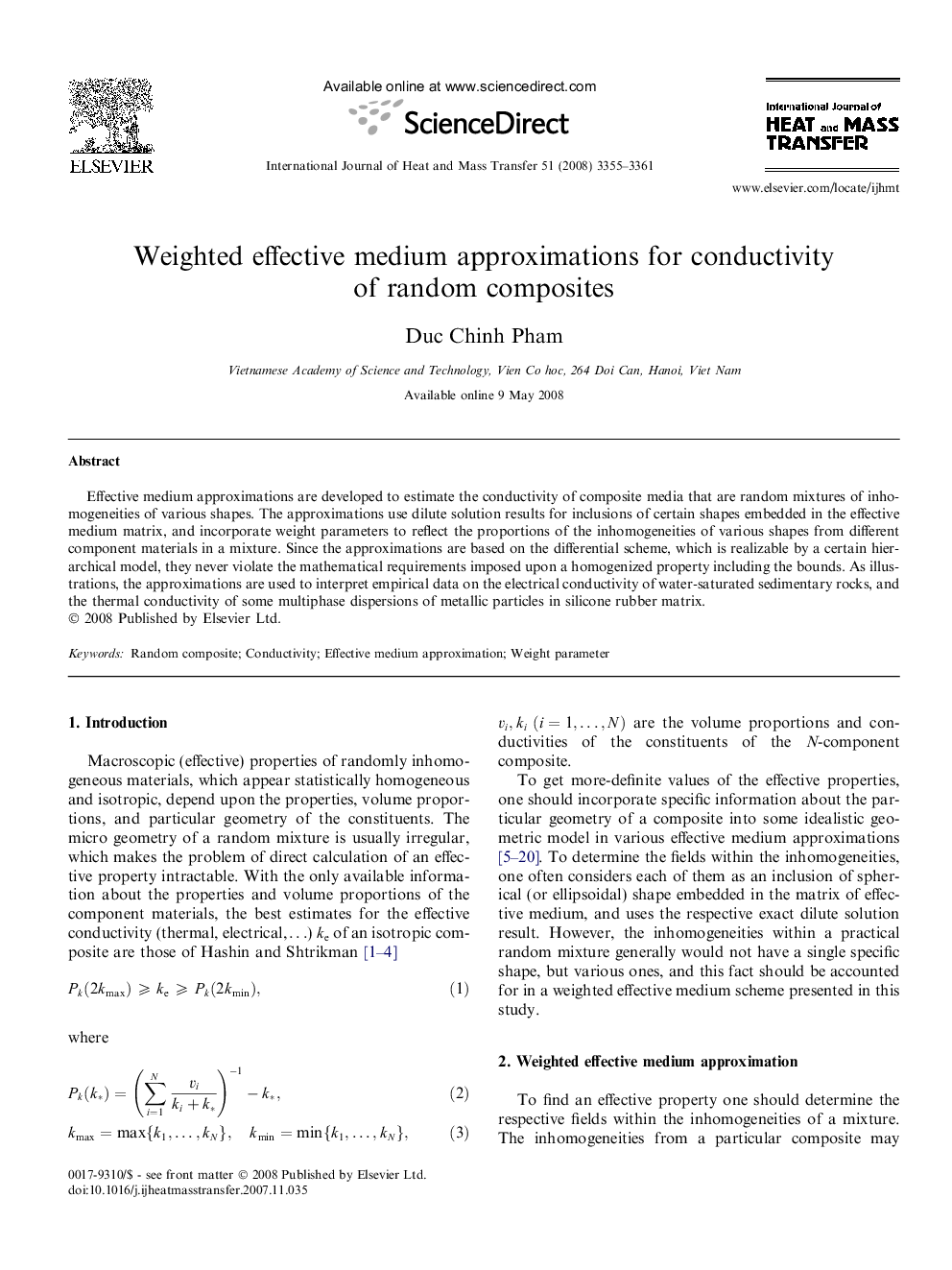 Weighted effective medium approximations for conductivity of random composites