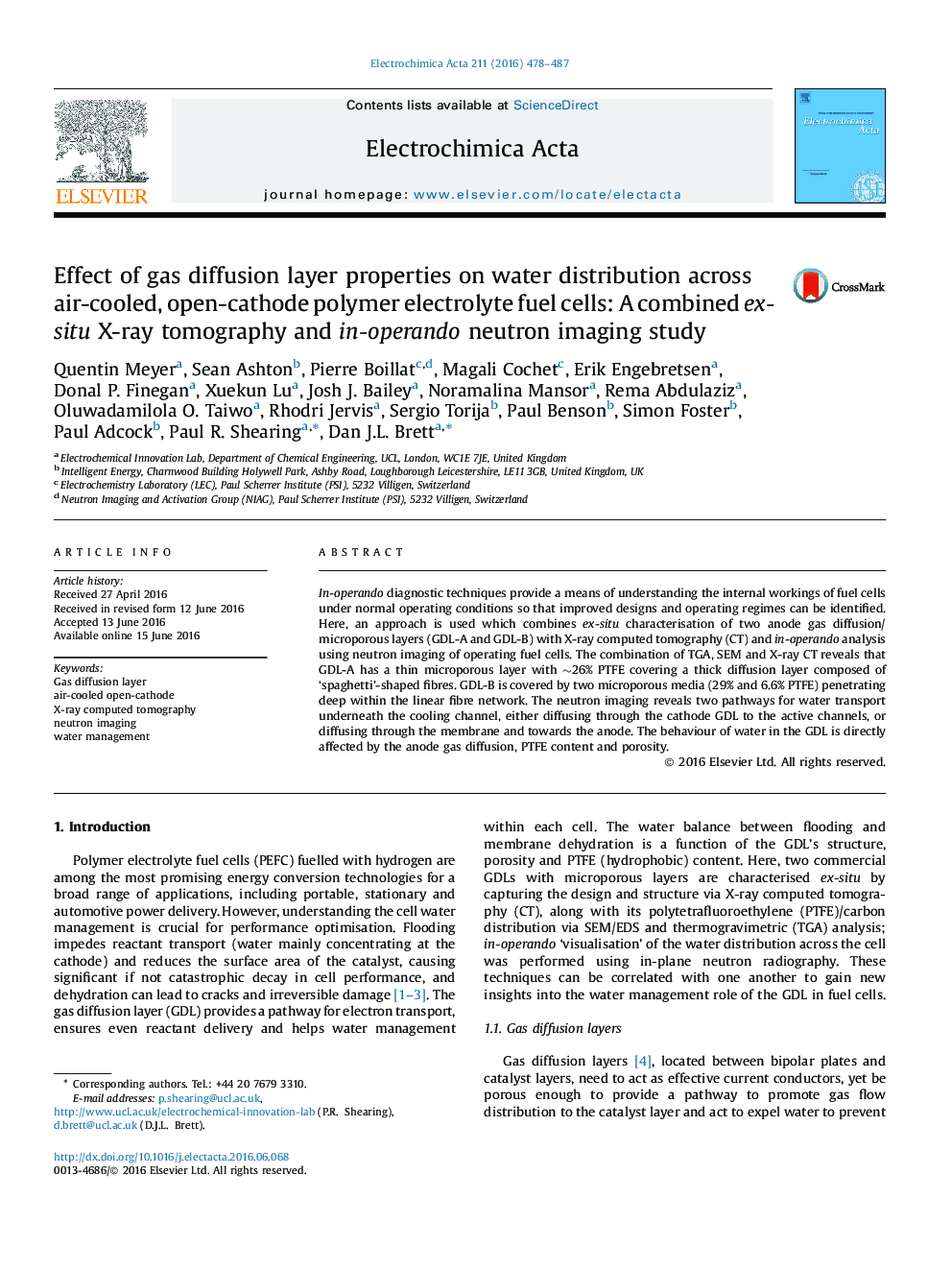 Effect of gas diffusion layer properties on water distribution across air-cooled, open-cathode polymer electrolyte fuel cells: A combined ex-situ X-ray tomography and in-operando neutron imaging study