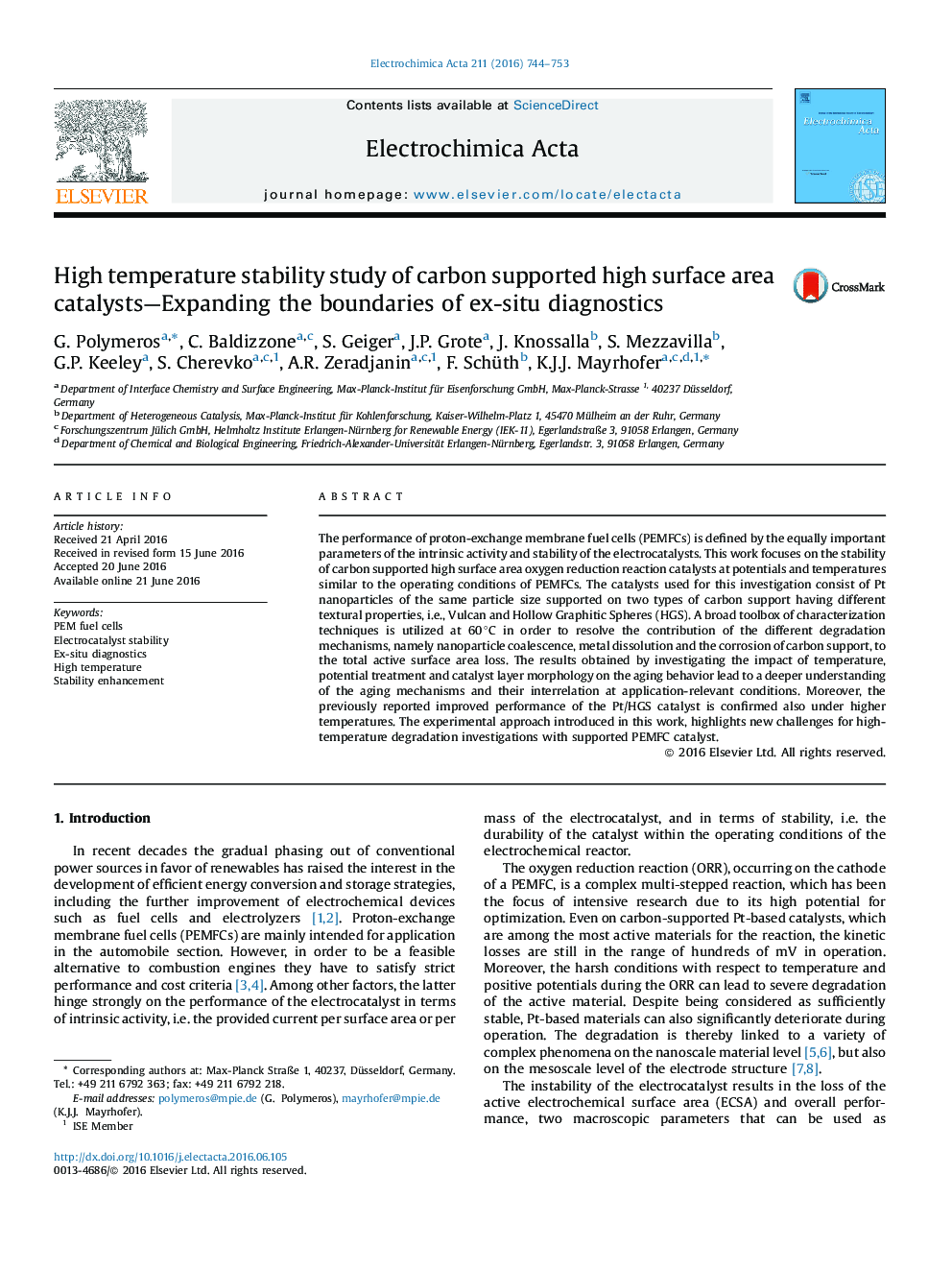 High temperature stability study of carbon supported high surface area catalysts-Expanding the boundaries of ex-situ diagnostics