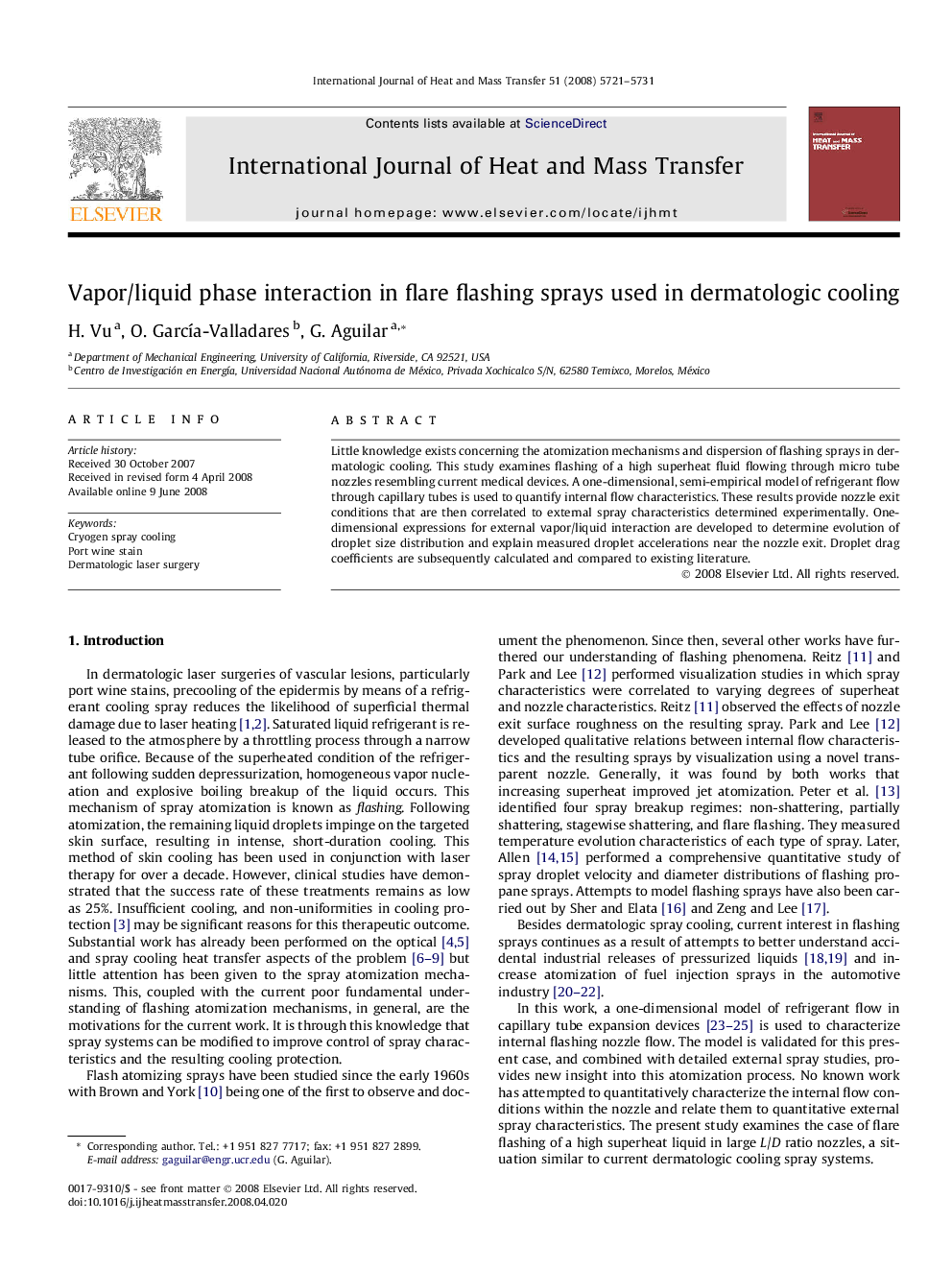 Vapor/liquid phase interaction in flare flashing sprays used in dermatologic cooling